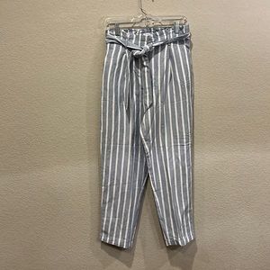 Loft. XS. Nwt. Linen belt tie blue/white stripe.